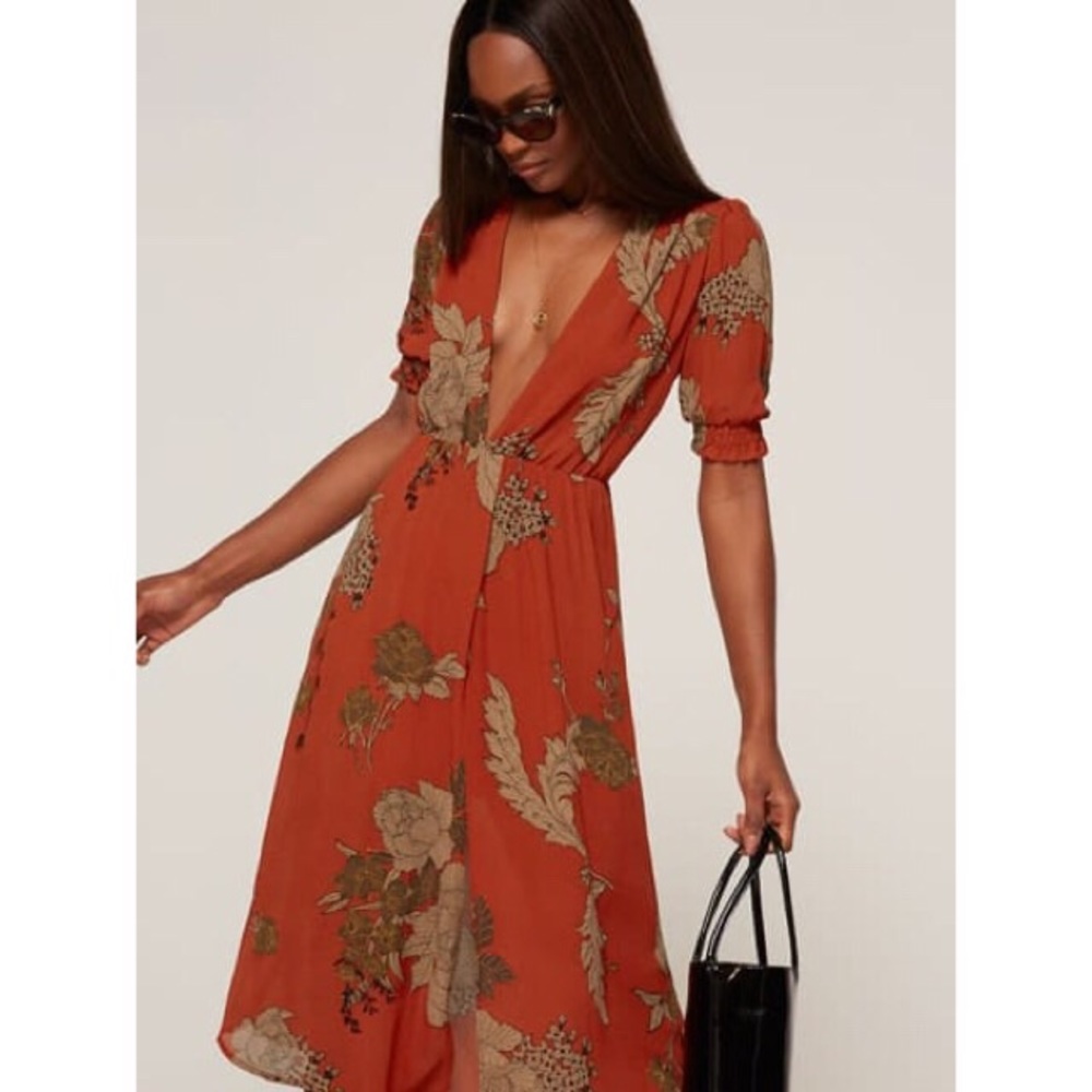 Reformation Anja Dress in Mandarin